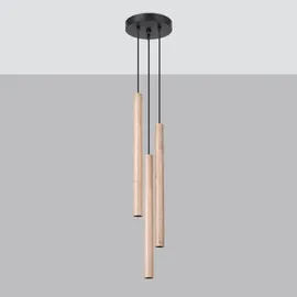 Sollux Lighting Pastelo 3-flg. 19,5 cm rund Holz