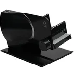EUREL RS92 Allesschneider Elektrisch Schwarz – Brotschneidemaschine, Vollmetall, Glasplatte, 0–15mm Schnittstärke, 100W DC-Motor, Servier- & Aufbewahrungsschale