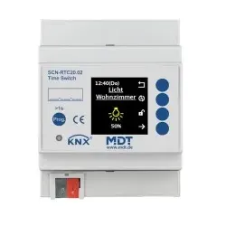 MDT SCN-RTC20.02 KNX Schaltuhr mit 20 Kanälen und aktivem Farbdisplay, 4TE REG SCNRTC2002