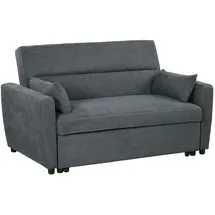 Homcom Schlafsofa, 2-Sitzer Sofa mit Schlaffunktion, Verstellbare Rückenlehne, Couch mit Kissen, Samtoptik, Schlafcouch mit Bettkasten für Wohnzimmer, Sofas & Couches, Schlafsofas