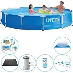 Intex Metal Frame Rund 366x76 cm - 7-teilig - Swimmingpool-Paket EINHEITSGRÖSSE