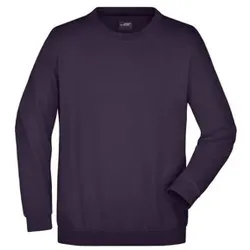 Sweatshirt Rundhals JN040, aubergine, Größe 4XL - aubergine - 4XL