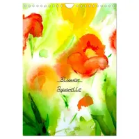 Calvendo Blumenaquarelle (Wandkalender 2026 DIN A4 hoch), CALVENDO Monatskalender: