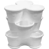 ENGELLAND® Engelland 3 x Blumentopf 33 x 33 x 100 cm Weiß