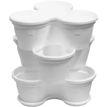 ENGELLAND® Engelland 3 x Blumentopf 33 x 33 x 100 cm Weiß