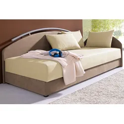 Polsterliege MAINTAL, braun (cappuccino), Liegefläche B/L: 90cm x 200cm, kein Härtegrad, Federkern-Festpolster, Komplettbetten