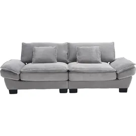 gomyway Modernes 2-Sitzer-Samtsofa, für wohnzimmer/schlafzimmer/büro, 224x81x81 cm, Hellgrau