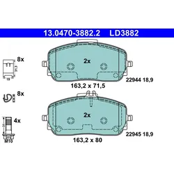 ATE 13.0470-3882.2 Bremsbelagsatz, Scheibenbremse ATE Ceramic
