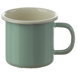 Neuetischkultur Tasse Becher Emaille Retro, Emaille, Mini-Topf Emaillebecher weiß