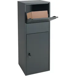 Paketkasten MCW-G80, Paketbox Standbriefkasten Paketbriefkasten Größe XL ~ verzinkt anthrazit