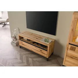 MASSIVMOEBEL24.DE Villanders 112 TV-Lowboard 120x40x56 cm Natur Geölt Holz, Metall, Massivholz