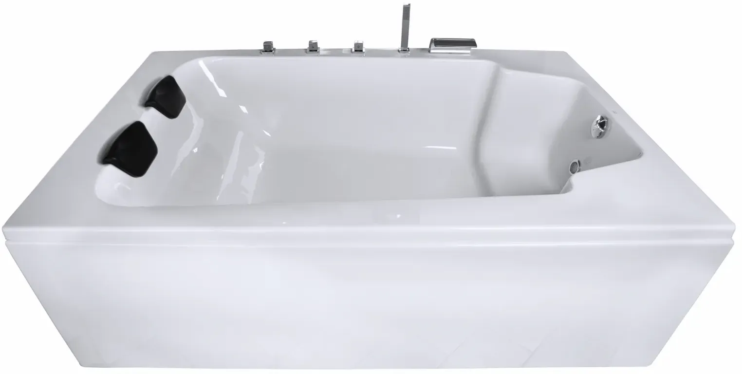 Doppelbadewanne 190x120 cm, groß, freistehend / Einbau, für 2 Personen, Sanitäracryl, Caribia CLASSIC Badewanne, Made in Germany