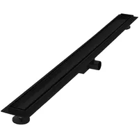 Luxebath Duschrinne 100 cm 2in1 Befliesbar Extra Flach Schwarz