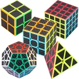 5er Set Zauberwürfel Carbon Speed Cube Pyraminx Megaminx 2x2 3x3 4x4