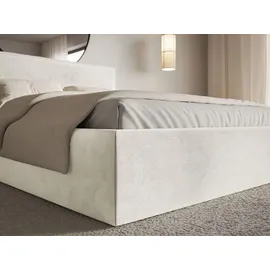 Selsey Softie Slim – Polsterbett 140×200 mit Lattenrost, Velours, greige - Taupe