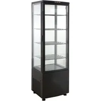 GastroHero Kühlvitrine 235 Liter, schwarz, mit LED-Beleuchtung, 4 höhenverstellbaren