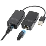 Digitus USB 2.0, Computer, Maus, Netzwerk, Notebook, Tastatur/Maus Adapter [1x USB 2.0 Buchse A, USB 2.0 Stecker A - 2x RJ45-Buchse, RJ45-Buchse