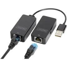 Digitus USB 2.0, Computer, Maus, Netzwerk, Notebook, Tastatur/Maus Adapter [1x USB 2.0 Buchse A, USB 2.0 Stecker A - 2x RJ45-Buchse, RJ45-Buchse