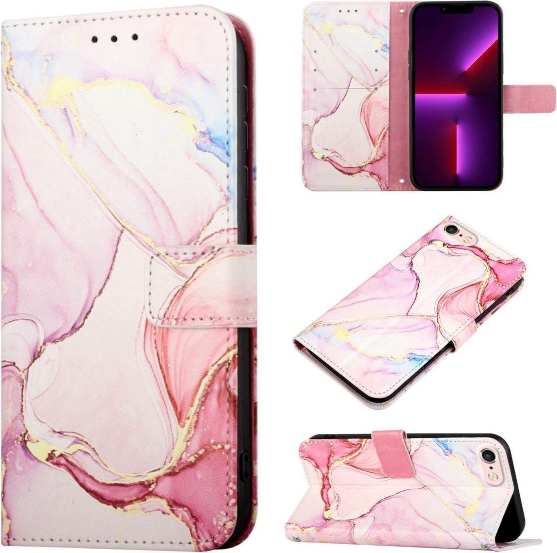 König Design Hülle Handy Schutz für Apple iPhone SE 2022 Case Cover Tasche Wallet 360 Grad (iPhone SE (2022), iPhone SE (2020), iPhone 8, iPhone 7), Smartphone Hülle, Mehrfarbig
