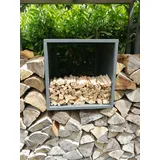 GRASEKAMP Anmachholz Box Metall 48 x 48 x 70 cm grau