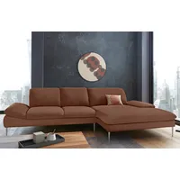 W.Schillig Ecksofa »enjoy&MORE«, mit Sitztiefenverstellung, Füße Chrom glänzend, Breite 340 cm braun