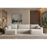 Kaiser Ecksofa mit schlaffunktion und bettkasten, Sofa U-form, Couch U-form CAPRI Poso Ecru - Beige