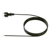 Bachmann Netzanschlussleitung 2m 16A schwarz 322.184 3x1,5qmm IP20 Aderendh 0-70°C
