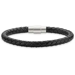 Bruno Banani Lederarmband »Schmuck Geschenk Armband Leder, Anlass Geburtstag Weihnachen« Bruno Banani schwarz-edelstahlfarben 20,5