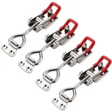 Einstellbare Toggle Clamps,Metall Hebel Verschluss,Spannverschluss,Spannverschluss Kistenverschluss,Einstellbare Kniehebelspanner für Kisten Kästen Truhen Boxen Schrank Schublade Tür Fenster,Silber