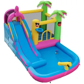 Costway Hüpfburg Wasserpark Mehrfarbig Kunststoff