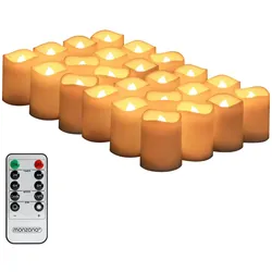 Monzana LED Teelichter Kerzen mit Fernbedienung Timer 24er Set