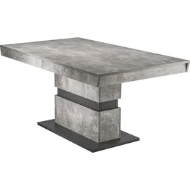 byLIVING Esstisch MATTHEW, Breite 140 cm, Auszug 195 cm, Beton-Optik/dunkelgrau