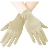 EORUBE 1920s Handschuhe für Damen Handgelenklange Kurze Satin Handschuhe Party Kostüm (Champagner) - Einheitsgröße