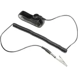 TRU Components WristME-SET-4-183-K ESD-Handgelenkband Schwarz inkl. Erdungskabel Druckknopf 4 mm, Krokodilklemme