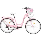 Damenfahrrad Davi Maria Aluminium 28", für 160–185 cm, 7 Gänge, Rosa - Rosa