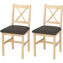heute wohnen Esszimmerstuhl HWC-F77 Stoff grau/weiß 2er Set