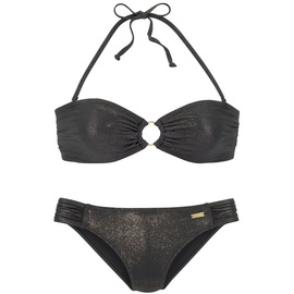 LASCANA Bandeau-Bikini, Damen schwarz, Gr.36 Cup C/D,