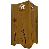 Rostikal Metall Feuertonne mit Pusteblumen 57 cm Gartendeko Rost Feuerkorb Feuerstelle für Garten