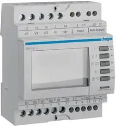 Hager SM101C Multimessgerät, 3ph, über Wandlermessung, RS485 Schnittstelle, Messung U,I,P,Q,S.Modulares Multifunktionsmessgerät für die Erfassung
