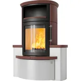 Kaminofen HARK 44-5.34 GT FlameKat Raumluftunabhängig 8 kW - Ofenkacheln: jola-braun - Korpus: graphit