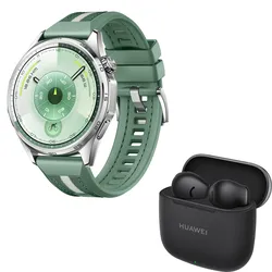 HUAWEI Watch GT6 46mm, Green Woven + Huawei Buds SE3 inkl. HUAWEI Freebuds SE3, schwarz (Bundle)