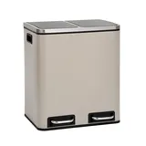 Svita TM2X15 Mülleimer 30L Mülltrennsystem Abfalleimer mit Fächern Taupe