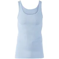 CALIDA Twisted Cotton Unterhemd Herren, Feinripp mit extralangem Rücken eisblau 58-60