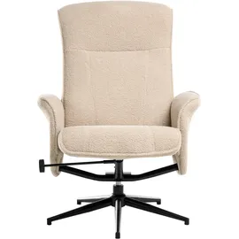 Beliani Fernsehsessel JAPET Bouclé 0 x 0 x 0 cm Beige mit verstellbarer Rückenlehne