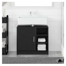 vidaXL Waschbeckenunterschrank 63 x 29 x 55 cm Schwarz