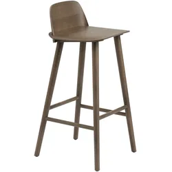 Muuto Nerd Barhocker, höhe 75 cm, eiche dunkel gebeizt