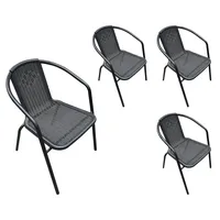 LC Garden »Garvista« 4er Set Stapelstuhl 56x62x72cm schwarz Gartenstuhl