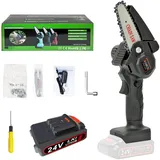 Mini Kettensäge mit Akku, 24 V 4 Zoll Tragbare Mini Kettensäge Elektro Kleine Einhand Akku Handkettensäge für Garten, Holz und Astscheren