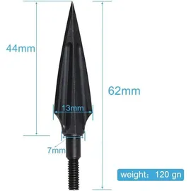 luxuskollektion 12er Pfeilspitzen Jagdspitzen Bogen Armbrust 120 Grain