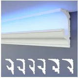 heximo LED-Stuckleisten 2in1 Weiß 12 St. 49 x 9 cm